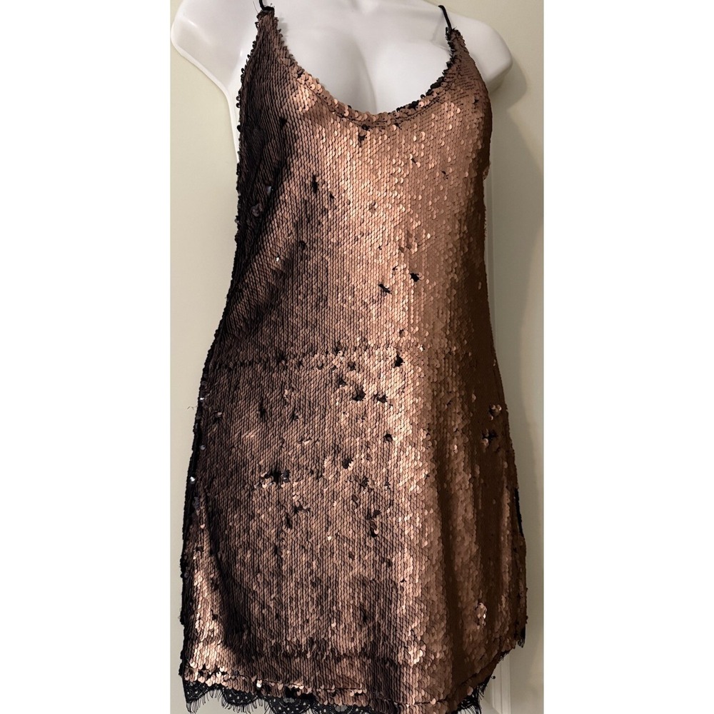 Intimately Free People XS Spaghetti Straps Colors Black Bronze SZ XS Y2K Disco